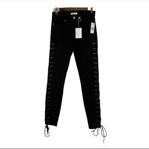 Good American Black Good Legs Lace Up Size 4/27